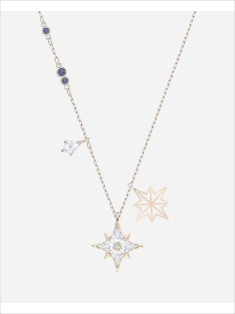 Rose-Gold Tone Plated Star Pendant Necklace with Clear Crystals, 14 7/8 in